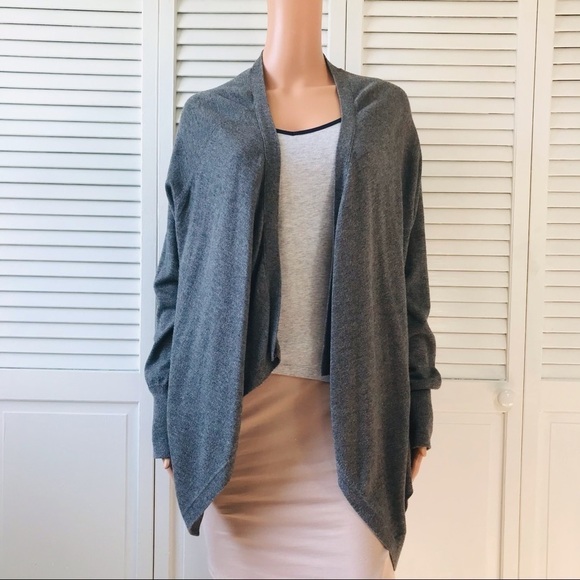 2/$25 BANANA REPUBLIC Gray Long Sleeve Open Front Cardigan Sweater Size Large - Picture 1 of 7